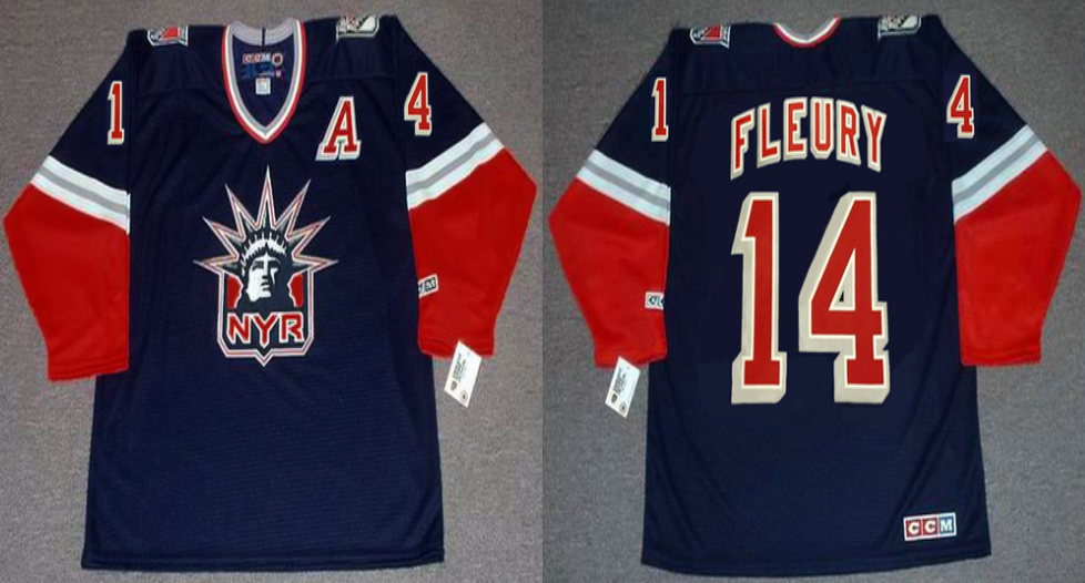 2019 Men New York Rangers #14 Fleury blue CCM NHL jerseys->new york rangers->NHL Jersey